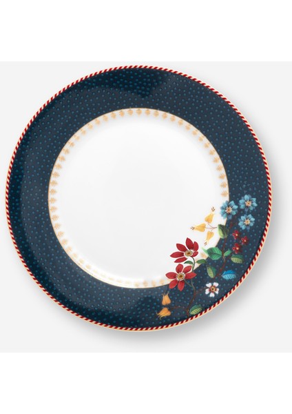 Berry Blues Mavi Porselen Pasta Tabağı 17 cm