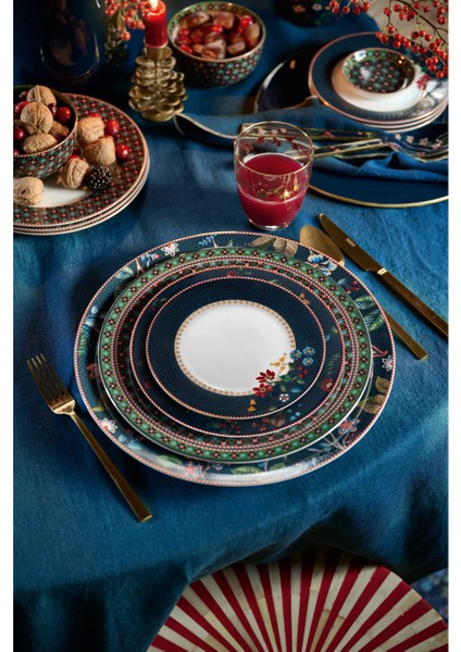 Berry Blues Mavi Porselen Pasta Tabağı 17 cm fiyatları