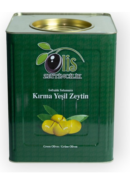 Kırma Yeşil Zeytin Süzme Ağırlık 10 kg Teneke