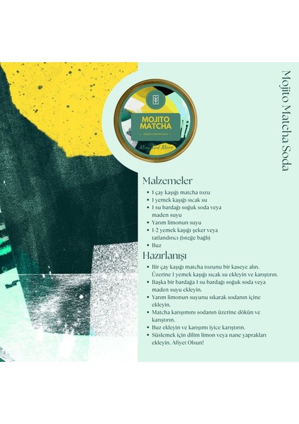 Mojito Matcha - Mojito Aromalı Matcha, 100 Gr