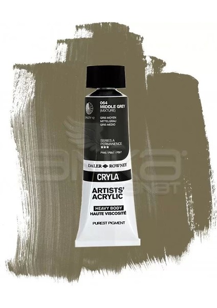 Daler Rowney Cryla Artist Akrilik Boya 75ML 064 Middle Grey Seri A