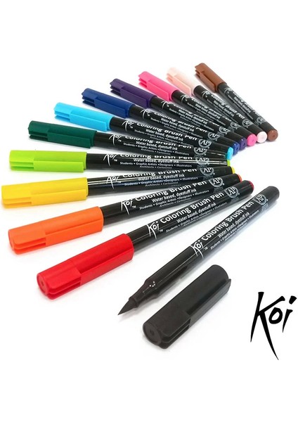 Koi Coloring Brush Pen Fırça Uçlu Kalem 12LI Set