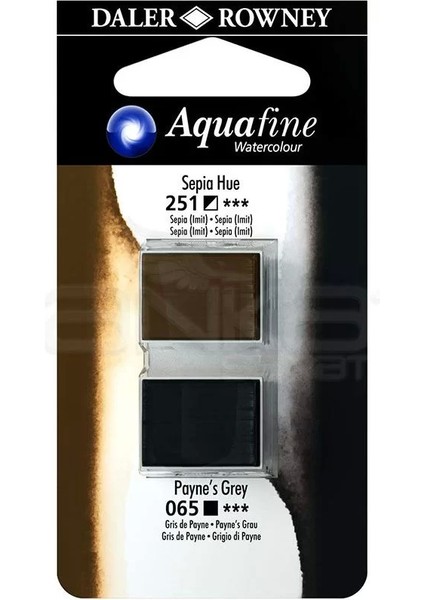 Aquafine Sulu Boya Tablet 2li Sepia-Paynes Grey