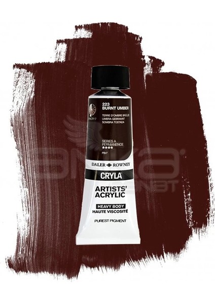 Cryla Artist Akrilik Boya 75ML 223 Burnt Umber Seri A
