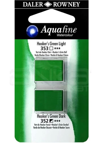 Aquafine Sulu Boya Tablet 2li Hookers Green Light-Hokkers Green Dark