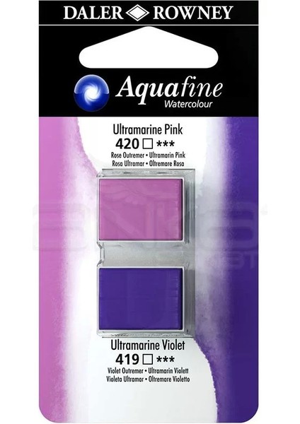 Aquafine Sulu Boya Tablet 2li Ultramarine Pink-Ultramarine Violet