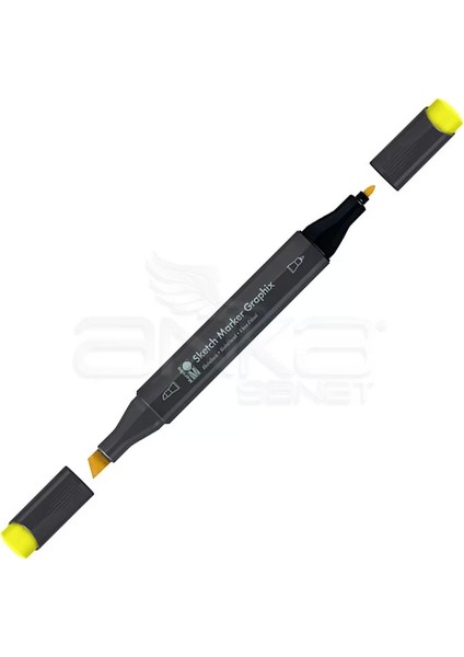 Graphix Sketch Marker Çift Uçlu Kalem 919 Primary Yellow