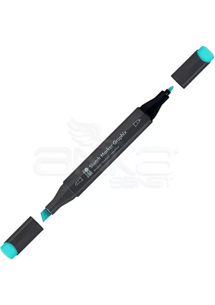 Graphix Sketch Marker Çift Uçlu Kalem 956 Primary Cyan