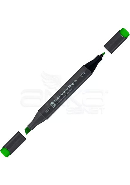 Graphix Sketch Marker Çift Uçlu Kalem 976 Phthalo Green Deep