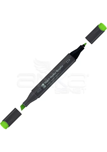 Graphix Sketch Marker Çift Uçlu Kalem 962 Olive Green Light