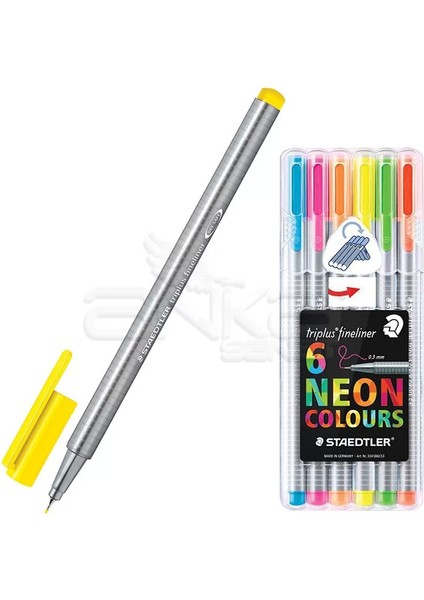 Triplus Fineliner Ince Uçlu Keçeli Kalem 0.3mm 6lı Neon