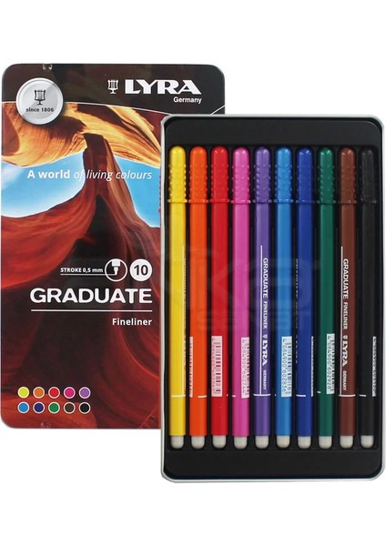 Graduate Fineliner Ince Uçlu Kalem 0.5mm 10LU Set