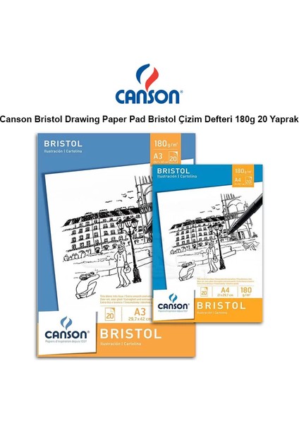 Bristol Pad Bristol Çizim Defteri 180G 20 Yaprak