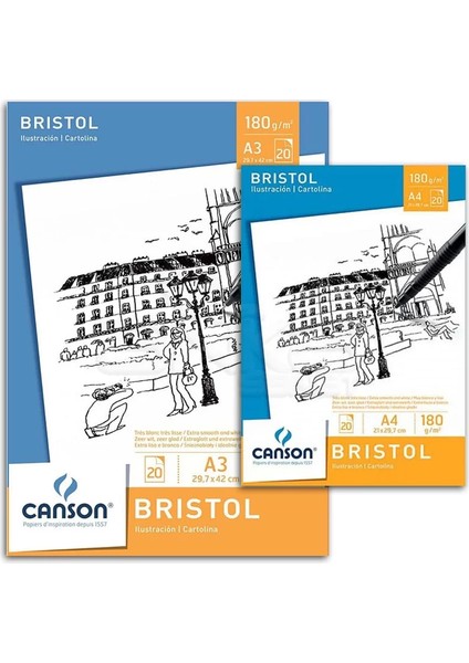 Bristol Pad Bristol Çizim Defteri 180G 20 Yaprak