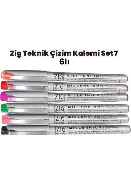 Teknik Çizim Kalem Set 7 6lı 0,8mm