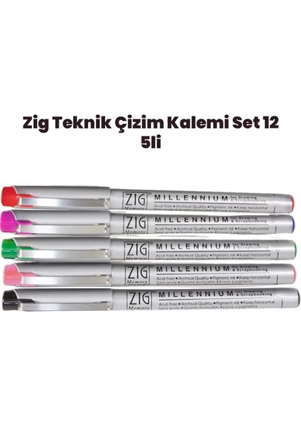 Teknik Çizim Kalem Set 12 5li 0,05MM