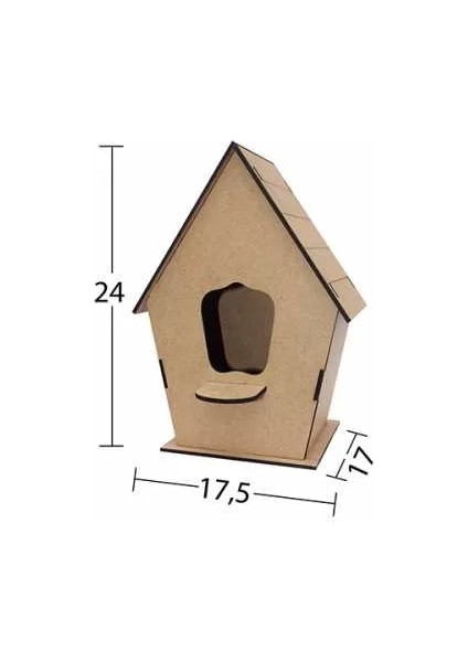Hobi-Art L 317 Kuş Yuvası Şeklinde Boyanabilir Demonte Ham Ahşap Obje