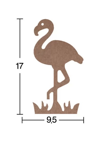 Hobi-Art H 54 Ayakta Durabilen Ahşap Flamingo (18 mm Kalınlık)