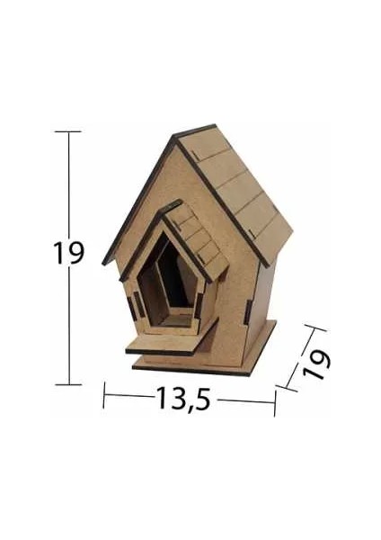 Hobi-Art L 318 Kuş Yuvası Şeklinde Boyanabilir Demonte Ham Ahşap Obje