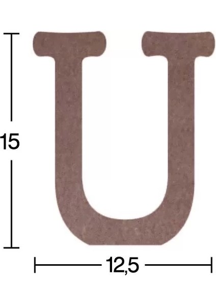 Hobi-Art H 25 Ayakta Durabilen Ahşap U Harfi (18 mm Kalınlık)