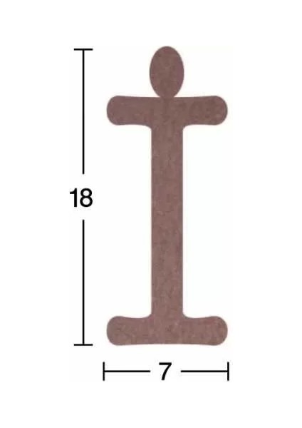 Hobi-Art H 12 Ayakta Durabilen Ahşap I Harfi (18 mm Kalınlık)