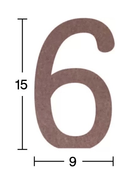 Hobi-Art H 39 Ayakta Durabilen Ahşap 6 Rakamı (18 mm Kalınlık)