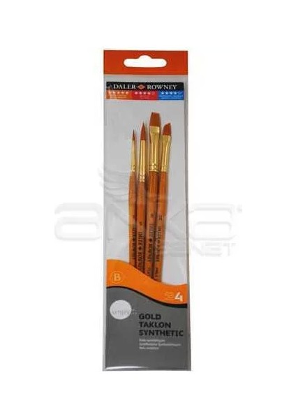 Daler Rowney Simply Gold Taklon Synthetic 4lü Fırça Seti KOD:400