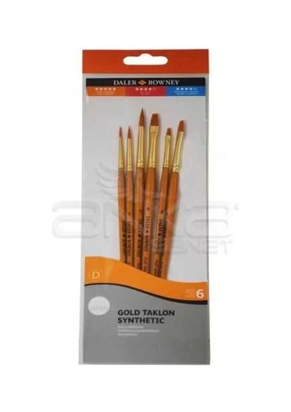 Daler Rowney Simply Gold Taklon Synthetic 6lı Fırça Seti KOD:601 fiyatları