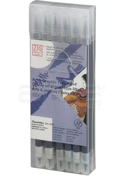 Art & Graphic Twin Rb+F Çift Uçlu Çizim Kalemi 12LI Set TUT-95/12VGR