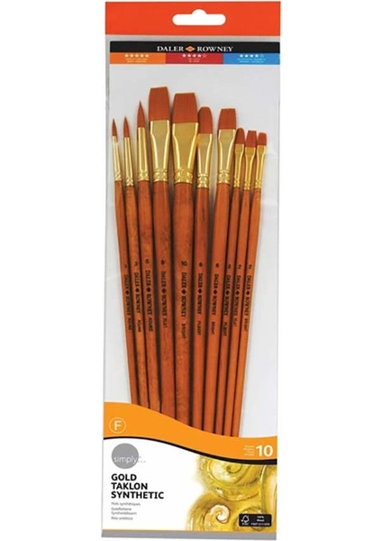 Daller Rowney Gold Taklon Sentetik Fırça Seti 10 Lu 216920110