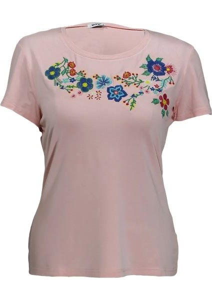 Erimeks Çiçek Nakışlı Yuvarlak Yaka T-Shirt fiyatları