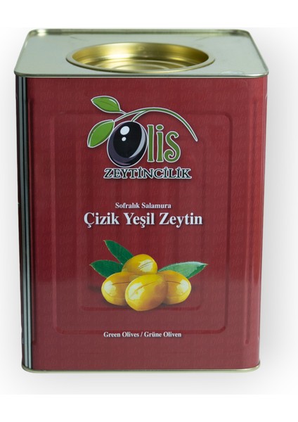 Çizik Yeşil Zeytin Süzme Ağırlık 10 kg Teneke Ambalaj