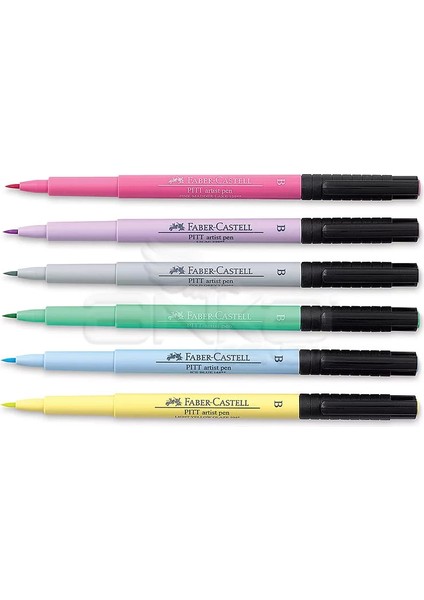 Faber Castell 6 Pitt Artist Pen Fırça Uçlu Çizim Kalemi Pastel 167163 fiyatları