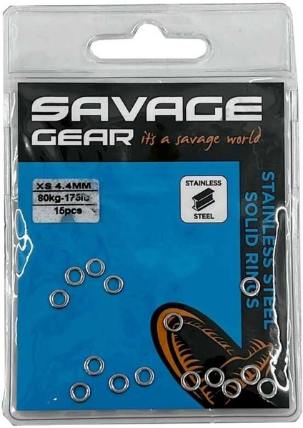 Savage Gear Solid Rings Ss 15 Pcs Xl 440LB 200KG