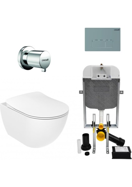 Creavit Free Asma Klozet ve Gömme Rezervuar Seti
