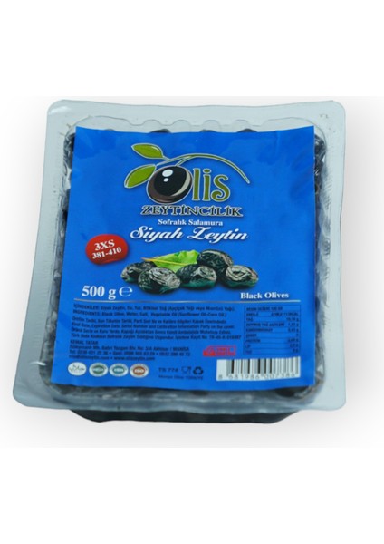 Siyah Zeytin Süzme Ağırlık 500 gr Vakumlu Ambalaj