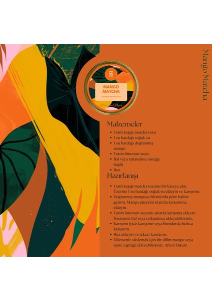 Mango Matcha - Mango Aromalı Matcha, 50 Gr