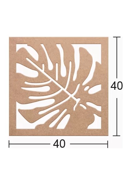 Ds 66 Boyanabilir Ahşap Yaprak Desenli Duvar Süsü