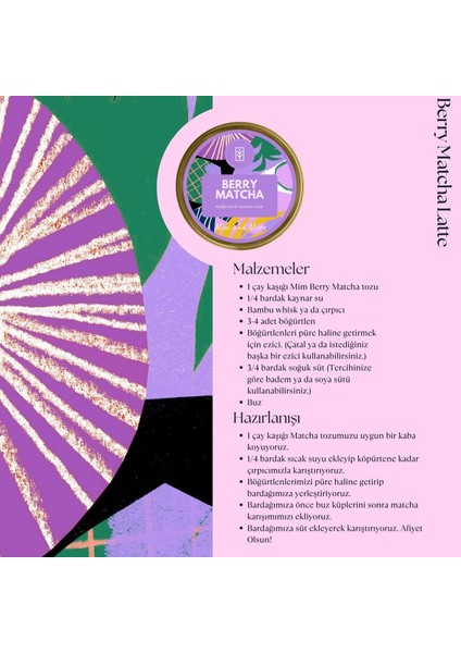 Berry Matcha - Böğürtlen Aromalı Matcha, 25 Gr