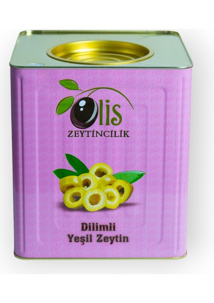 Dilimli Yeşil Zeytin Süzme Ağırlık 8 kg Teneke