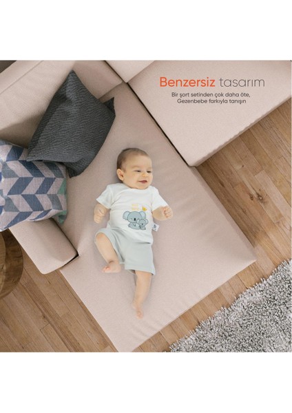 Hero Kısa Kol Desenli Bebek T-Shirt & Nakışlı Şort Seti Koala