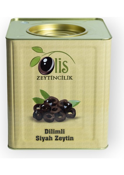 Dilimli Siyah Zeytin Süzme Ağırlık 8 kg Teneke Ambalaj