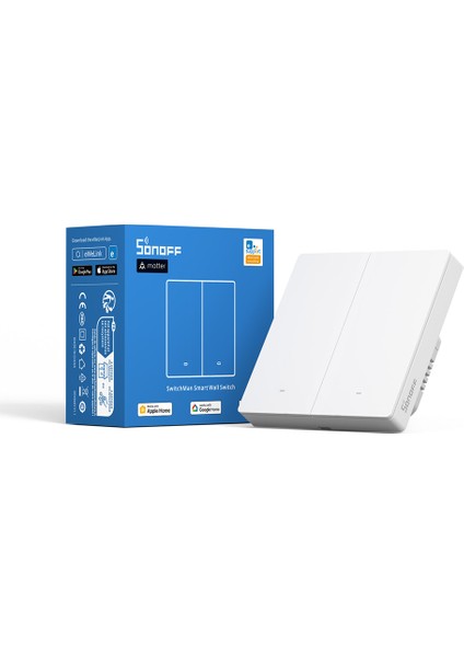 M5-2C-86W Matter Akıllı Duvar Anahtarı 2 Kanallı modelleri