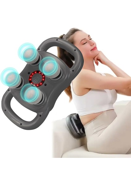 Masaj Aleti Güçlü Motorlu Derin Doku Kas Masaj Tabancası - Sırt Bacak Masajı - 30 watt - Type-C Hızlı Şarj Girişli - 4 Masaj Başlıklı HY-ST2024