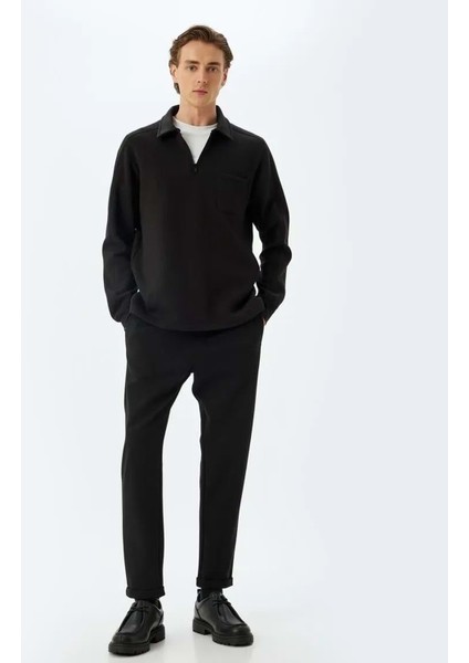 Erkek Giyim Sweatshirt - Koton - 5WAM70061MK - Siyah - S