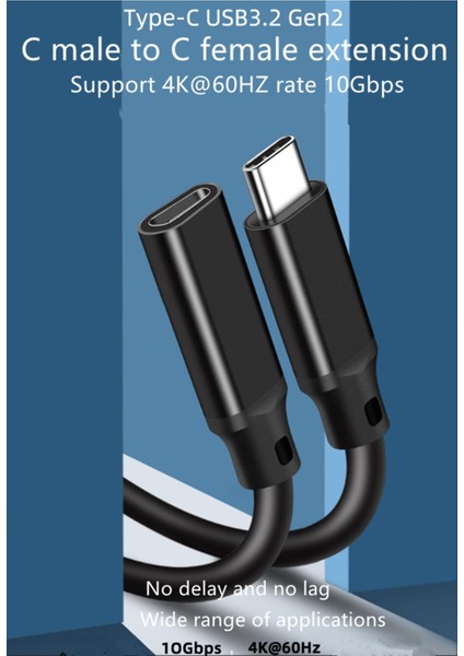 Type - C Uzatma 10 Gbps USB 3.2, Usb-C Uzatma Kablosu 65W/4K 60Hz iPhone 15, M3 MacBook Pro/air, iPad Air 2024, Galaxy S24 Ultra Switch Konsolları Vb. ile Uyumludur.