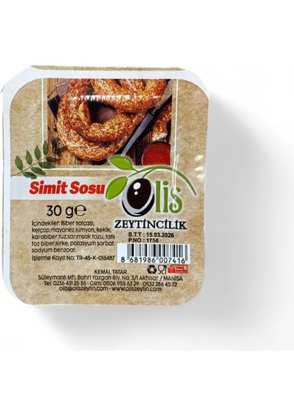 Simit Sosu 30 gr x 27 Adet Vakumlu Ambalaj