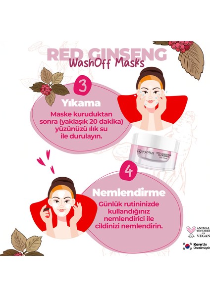Temizleyici Kırmızı Ginseng Kil Maskesi