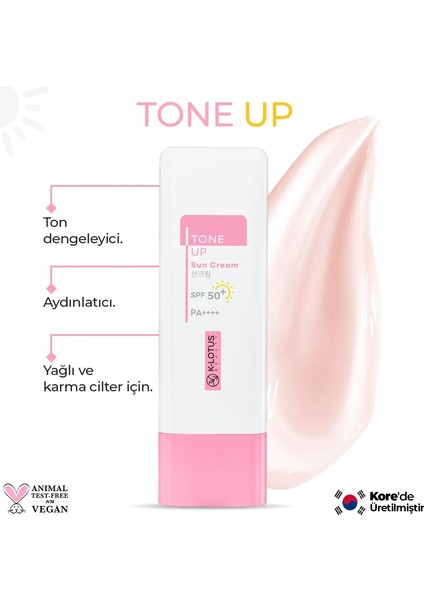 K-Lotus Tone Up Yüz ve Vücut Spf 50+ Güneş Koruyucu Krem Pa++++ 50 ml (Tüm Cilt Tipleri Için)