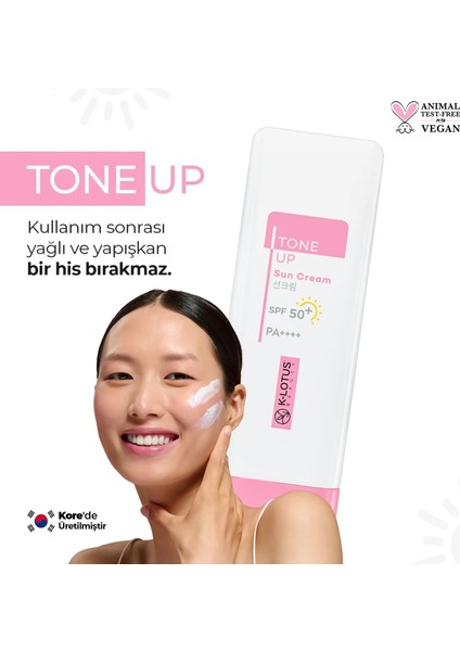 K-Lotus Tone Up Yüz ve Vücut Spf 50+ Güneş Koruyucu Krem Pa++++ 50 ml (Tüm Cilt Tipleri Için)